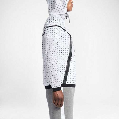 Nike Men’s Tech Hyperfuse Windrunner Jacket white with black dots size L 642966 Mens Clothing Deals